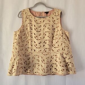 Ann Taylor women's floral cut peplum tank size XL